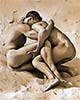 Grabbing by Troy Caperton (original male art print)