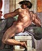 1511 Ignudo No. One by Michelangelo (classic print)