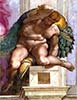 1511 Ignudo No. Five by Michelangelo (classic print)