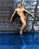 On a Wet Wall (original classic male nude art print)