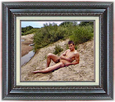 By a Stream by Caperton (original male naked art print)