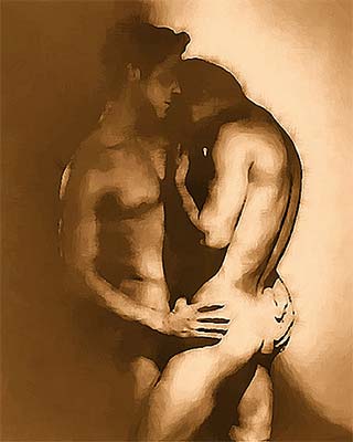 Embrace (original male nude couple print)