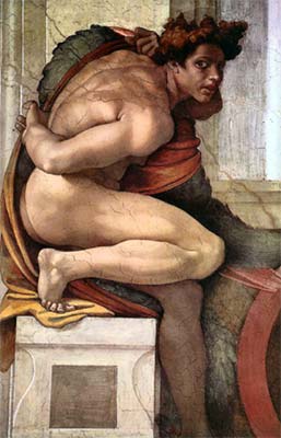 1511 Ignudo No. Three by Michelangelo (classic print)