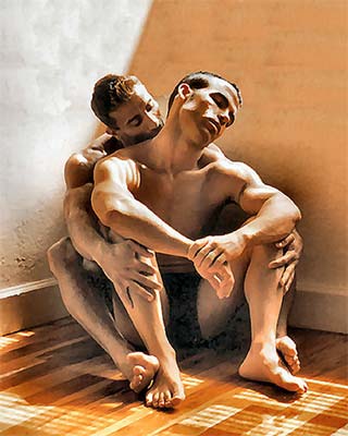 I Want to Help  (original male nude art print)