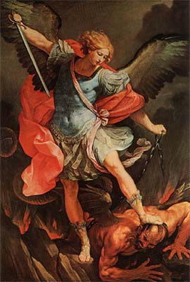 Saint Michael defeats Satan (classic art print)