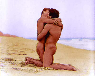 Sea Embrace  (original male nude art print)