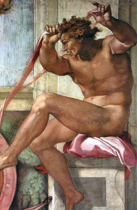 1511 Ignudo No. Four by Michelangelo (classic print)