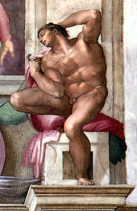 1511 Ignudo No. Eight by Michelangelo (classic print)